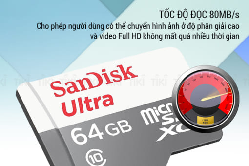 Thẻ Nhớ microSDXC SanDisk Ultra 64GB UHS-I - 80MB/s