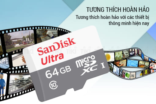 Thẻ Nhớ microSDXC SanDisk Ultra 64GB UHS-I - 80MB/s